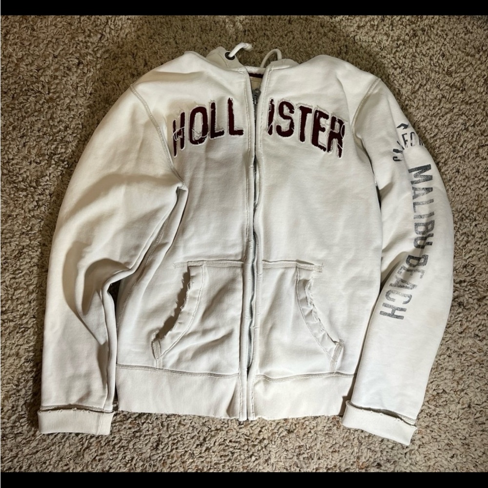 Hollister Distressed Y2K Hoodie Waffle Lining Vintage Large Men’s